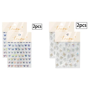 Women Girls Nail Stickers Fashion Nail Art Auxiliary Stickers Glitter 2Pcs - Picture 1 of 17