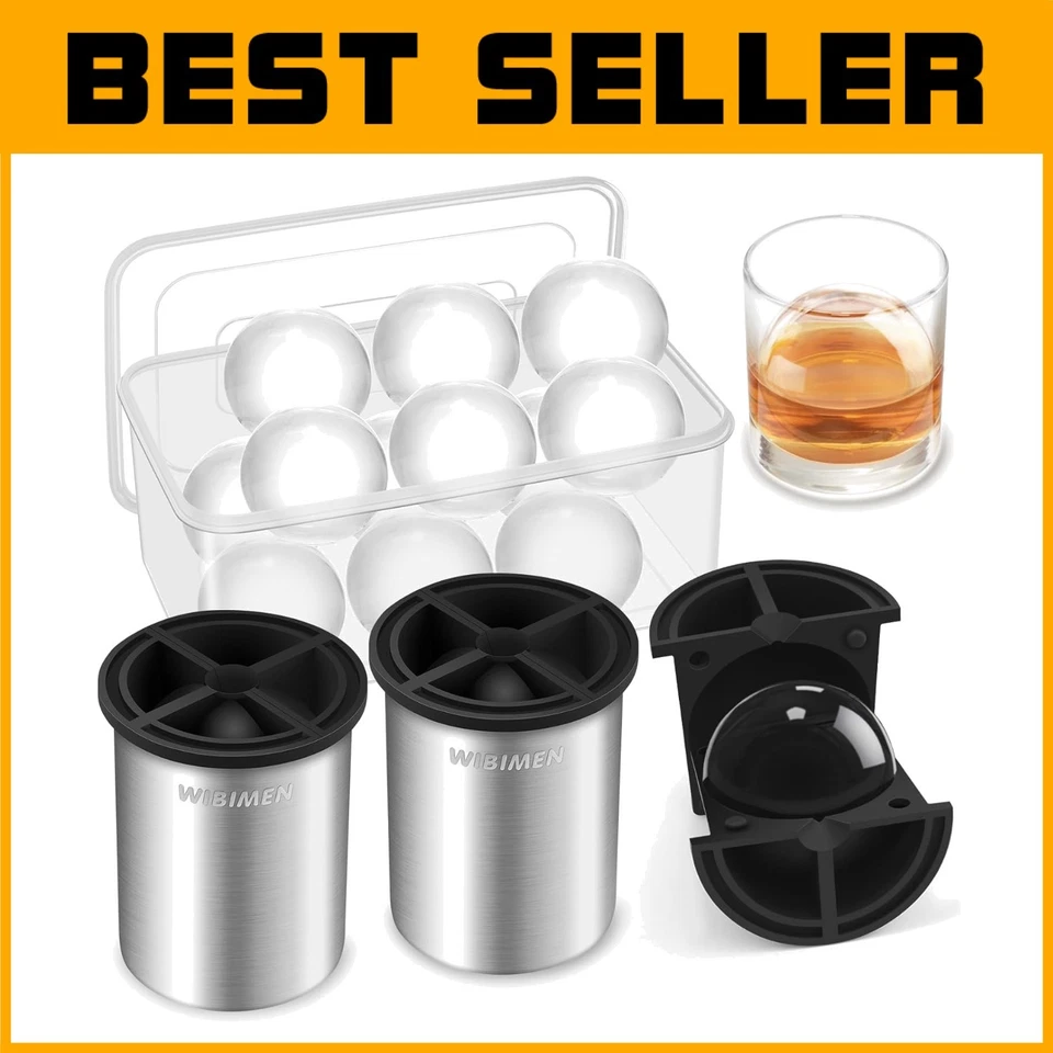 Máquina de bolas de hielo cristalino - Moldes de acero inoxidable de 2,5" con fácil desmoldeo Foto 1 de 4