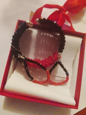 Bracciale Ed Orecchini In Vero Corallo Dei Mari Del Sud ed Agata Su Base Argento - Immagine 1 di 4