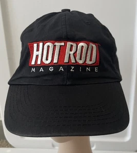 Vintage Hot Rod Magazine Black Adjustable Baseball Hat Cap - Picture 1 of 9