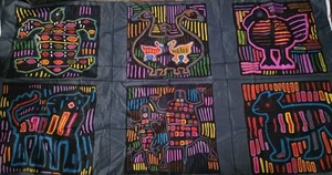 Animal Cut & Sew Fabric Panel AMERICANA Artwork by Pago 6 Squares Blue - Picture 1 of 3