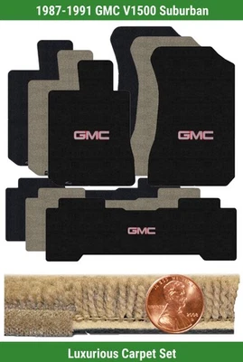 定制豪华地毯垫套装适用于87-91 GMC V1500 Suburban 带标志 (3 件) #QBP — 第 1/4 张图片