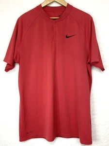 NIKE Golf Dri Fit Performance Polo Shirt Blade Collar Mens XL Red Swoosh Logo - Picture 1 of 11