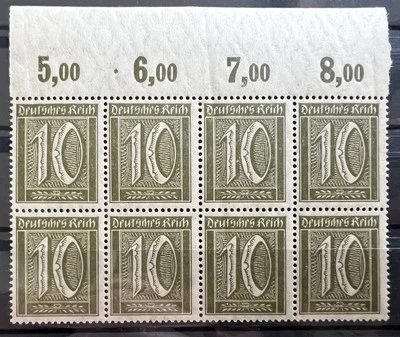 1921 German Empire 10 Pfenning Deutsche Reich MNH Stamps Block w/ Margin Germany - Image 1 of 2