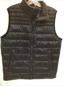 Hugo Boss Gilet Weste Herren 40R Schwarz Nylonfüllung Reißverschluss Wasserabweisend NEU mit Etikett - Bild 1 von 15