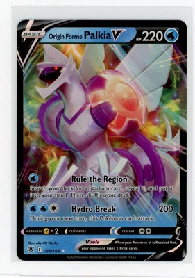 SWSH10: Astral Radiance #039/189 Origin Forme Palkia V - Image 1 of 2