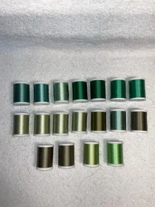 Sulky 40 Wt Rayon- 850 Yds 18 Spools Of Various Green Colors - Picture 1 of 2