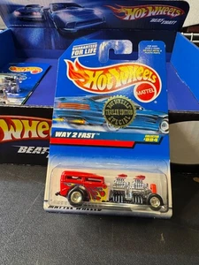 Hot Wheels Trailer Edition Special Way 2 Fast #994 Real Riders Blue Card Toy Car - Picture 1 of 2