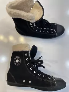 Converse Chuck Taylor All Star Dainty Hi-Top Sherpa Lined Size 9 NEW Black - Picture 1 of 10