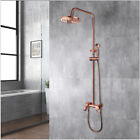 8"Antique Copper Shower System Rain Head 3-Way Mixer Valve Hand Shower Faucet Se