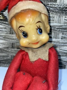 Vintage Japan Weihnachten Knie Umarmung Elfe rot weiß Borte große Größe 11" V. USed - Bild 1 von 9