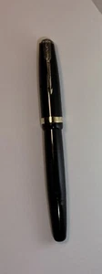 Vintage Parker Vacumatic Fountain Pen, Blue Jewel, Black & Gold Trim, U.S.A - Picture 1 of 11