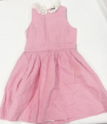 NUEVO Vestido a rayas de encaje con etiqueta Ralph Lauren Polo para niñas Foto 1 de 2