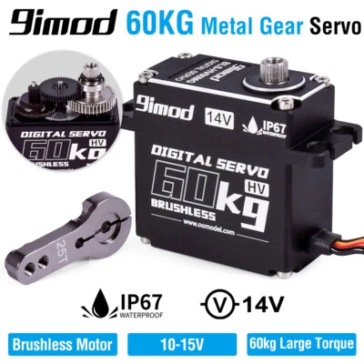 9imod 60KG Brushless High Torque Metal Gear Steering Servo Motor für 1/10 RC Car - Bild 1 von 4