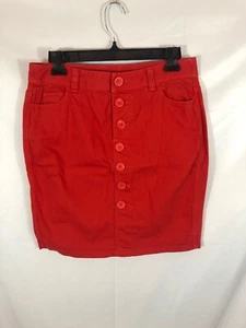 Caslon Womens Size 4 Reddish Orange Cotton Straight Pencil Denim Jean Skirt - Picture 1 of 2