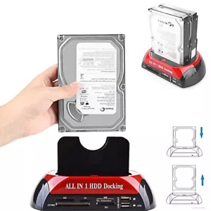 Hard Drive Docking Station for 2.5" 3.5in IDE HDD SSD Cloner Extender Card Read - Picture 1 of 12