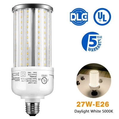 27W LED Corn Light Bulb E26 Standard Base 5000K Daylight Equal 100W MH HPS Lamp - Image 1 of 4