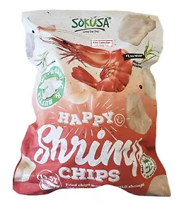 Sokusa Happy Shrimp Fried Chips Made from Wild Shrimps 16oz 454g Bundle - Picture 1 of 3