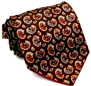 Neck Tie VTG 30s 40s Art Deco Fancy Paisley Foulard Silk Tie 50" x 4.25" - Picture 1 of 7
