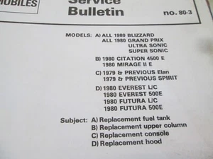 VINTAGE OEM 1980 BOMBARDIER FACTORY MANUAL SERVICE  BRAKES , ENGINE , ELECTRICAL - Bild 1 von 17