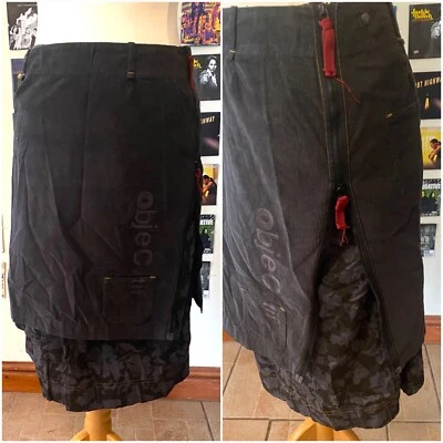 Maxi falda vintage años 90 Y2K archivo policía copino capas cordón floral 2 faldas cremalleras Foto 1 de 4