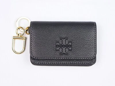 Nuevo Tory Burch Thea Estuche para Tarjetas con Solapa Negra Llavero Monedero Cartera 159428 $148 Foto 1 de 4