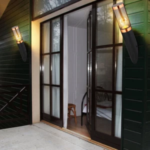 Wandlampe Außenleuchte Wandfackel Gartenleuchte Kupfer schwarz H 41 cm 2er Set - Bild 1 von 12