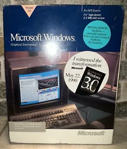 Vtg 1990 Microsoft Windows 3.0 For DOS Systems. New, Sealed. HTF - Picture 1 of 7