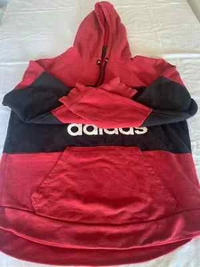 ADIDAS Mens Hoodie Jumper Medium Red & Black Great Colour Combination Fast Ship - Picture 1 of 15