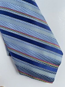 ROBERT TALBOTT BEST OF CLASS Nordstrom Blue Multicolor Striped NeckTie Silk - Picture 1 of 4