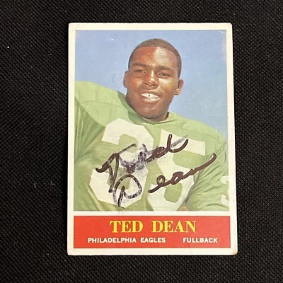 TED DEAN 1964 PHILADELPHIA SIGNED AUTOGRAPHED CARD #132 EAGLES - Image 1 of 2
