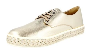 Zapatillas alpargatas MIU MIU by PRADA - 5E535A Pyrit Gold NUEVO - Imagen 1 de 11