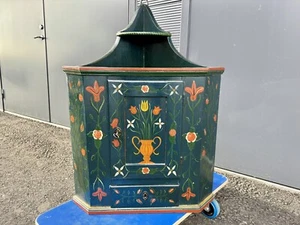 Antiker Bauernschrank Hängeschrank Eckschrank Schweden ca 1900 bemalt - Bild 1 von 18