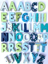 VINTAGE lettere in legno con foro Maritim stanza dei bambini Porta Decorazione Battesimo Matrimonio