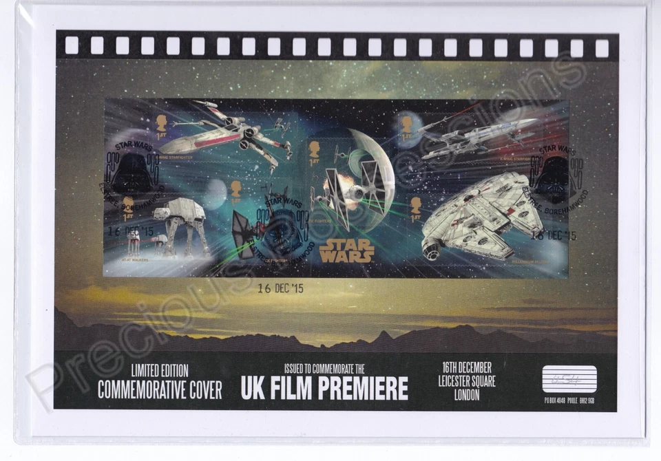 STAR WARS COVER ELSTREE MINIATURE SHEET UK FILM PREMIERE DECEMBER 2015 LTD 454 - Image 1 of 1