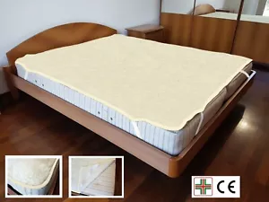 COPRIMATERASSO IN 100% PURA LANA MERINOS Coperta Letto Matrimoniale con Elastici - Foto 1 di 4