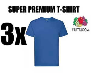 Herren oder ältere Jungen royalblaues T-Shirt Oberteil Fruit Of The Loom Größe Small Premium - Bild 1 von 4
