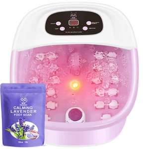 Foot Spa Bath Massager with Heat Bubbles and Vibration Massage and Jets, 16 OZ C - Picture 1 of 12