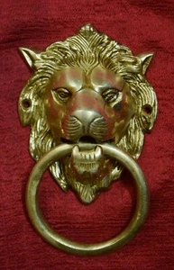 Lino Face Shape Decorative Door Knocker Gate Bell Brass Handmade Furnish VR641 - Picture 1 of 10