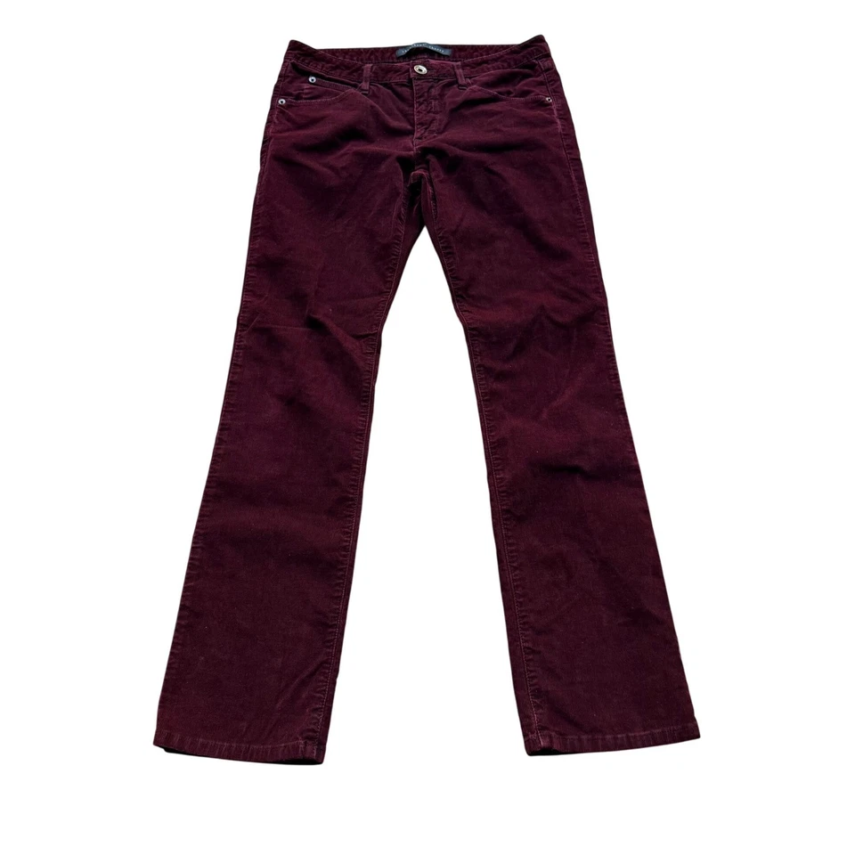 Pantalones Theyskens' Theory Talla 28 Borgoña Pana Calce Ajustado Tiro Medio Pierna Recta Foto 1 de 4