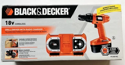 Black & Decker 18v cordless drill w radio charger PS1801RC NOS - Image 1 of 4