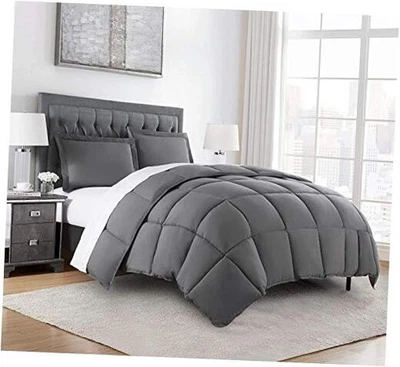  3-Piece Down Alternative Comforter Set () Oversized King Gray - Image 1 of 4