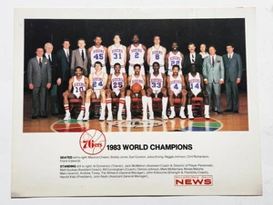 1983 Philadelphia 76ers NBA World Champion Team Photo Julius Erving Moses Malone - Picture 1 of 4