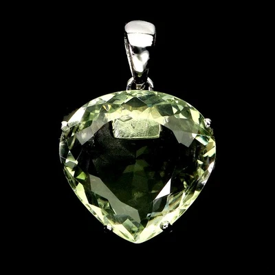 Colgante de plata de ley 925 corazón amatista 18 quilates hecho a mano joyas de piedras preciosas Foto 1 de 4