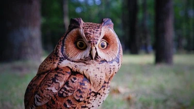 Owl Gift Owls Wooden owl Wood Carving Wood Owl Wood sculpture owl - image 1 of 4