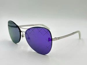 CHANEL CH4218 c.124/4V QUILTED RUNWAY CROSSHATCH VIOLET MIRROR AUTHENTIC ITALY - Picture 1 of 11