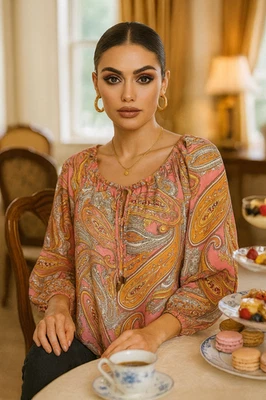 Blusa suéter para mujer Charter Club cachemira con corbata delantera talla mediana Foto 1 de 4