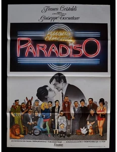 manifesto NUOVO CINEMA PARADISO Giuseppe Tornatore Noiret vespa piaggio A443 - Imagen 1 de 1