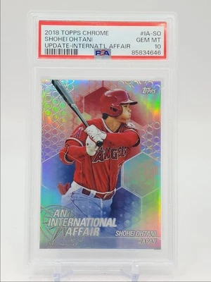 SHOHEI OHTANI 2018 TOPPS CHROME ROOKIE INTERNATIONAL AFFAIR A RC PSA 10 Q1496 - Image 1 of 2
