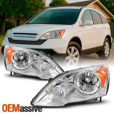 Fit 2007 2008 2009 2010 2011 Honda CRV CR-V Left + Right Headlights Lamps - Image 1 of 4